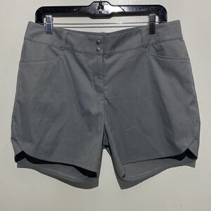 Adidas Women's Gray Flat Front Two Buttons Wrap Hem Dress Shorts Size 10 (NWT)